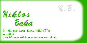 miklos baka business card